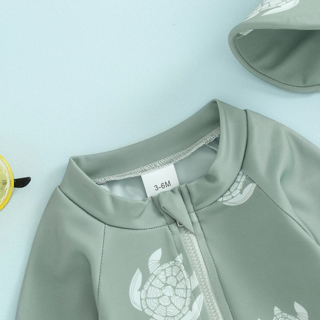 Baby Swimwear Turtle Baby Swimsuit with Hat (Copy) The Little Baby Brand The Little Baby Brand