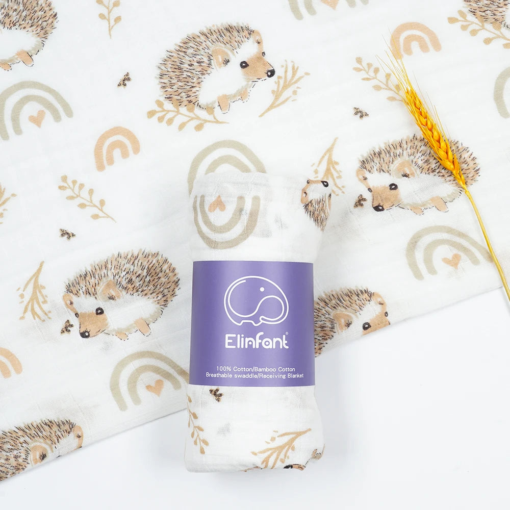 Elinfant 100% cotton 120*110cm 2 Layers Newborn Baby Bath Towel Wrap Muslin Swaddle Blankets Wholesale Dropshipping The Little Baby Brand The Little Baby Brand