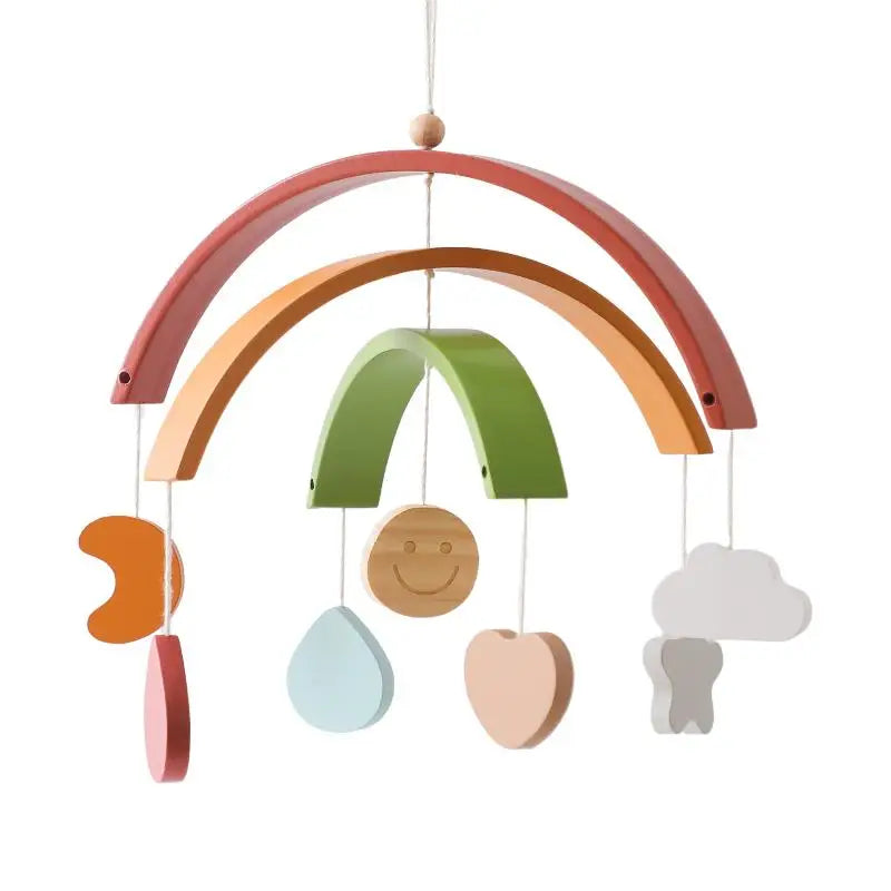 Crib Mobile Bed Bell Wooden Baby Rattles Soft Felt Cartoon Animal Bed Bell Newborn Music Box Hanging Toy Crib Bracket Baby Gifts The Little Baby Brand The Little Baby Brand