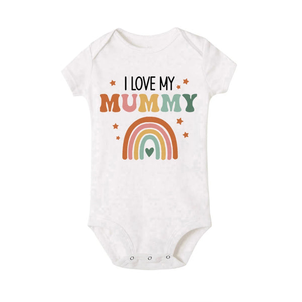 I Love Mummy & Daddy Rainbow Printed Newborn Baby Bodysuits Funny Summer Short Sleeve Infant Rompers Body Boys Girls Jumpsuits The Little Baby Brand The Little Baby Brand