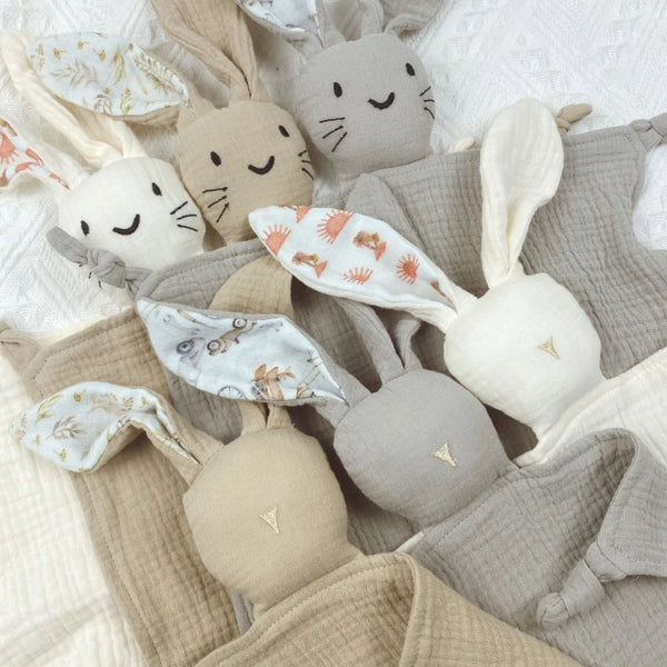 Cute Baby Rabbit Cat Comforter Soft Cotton Sleeping Dolls Soothing Cloth Blanket Baby Muslin Towel Newborn Appease Towel Bibs The Little Baby Brand The Little Baby Brand