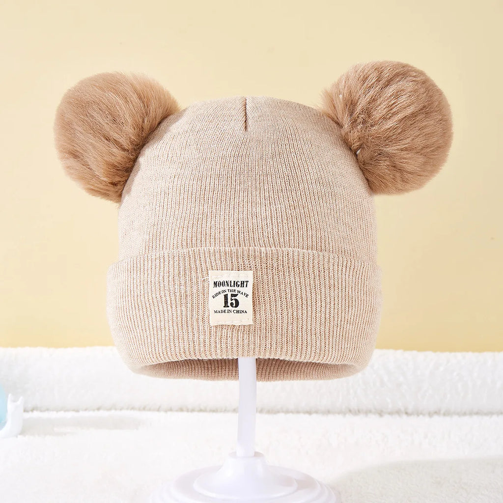 Autumn Winter Baby Warm Knitted Hats With Pom Kids Knit Beanie Hat Solid Color Children Hat For Boys Girls Accessories The Little Baby Brand The Little Baby Brand