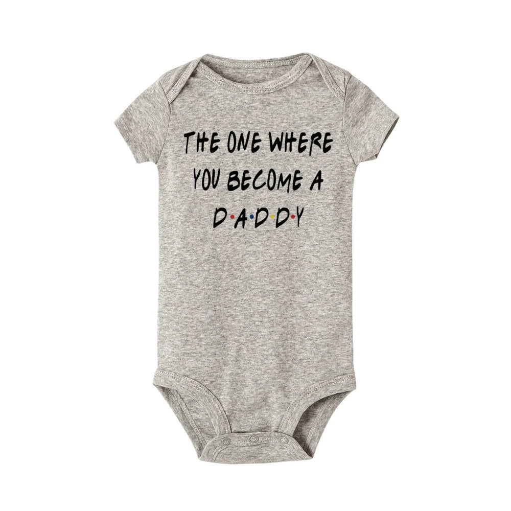 Pregnancy Announcement Friends Newborn Bodysuit Baby Infant Toddler Jumpsuit We Become Parents Baby Clothes Gifts for New Parent The Little Baby Brand The Little Baby Brand
