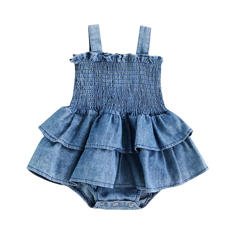 Romper dress denim sales