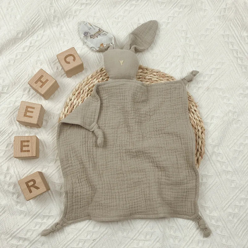 Cute Baby Rabbit Cat Comforter Soft Cotton Sleeping Dolls Soothing Cloth Blanket Baby Muslin Towel Newborn Appease Towel Bibs The Little Baby Brand The Little Baby Brand