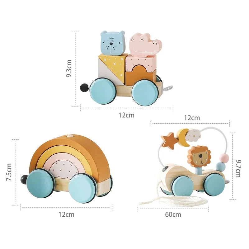 Baby Montessori Toys Wooden Train Baby Educational Toys Wooden Rainbow Blocks Trolley Baby Learning Toys Children Birthday Gifts The Little Baby Brand The Little Baby Brand