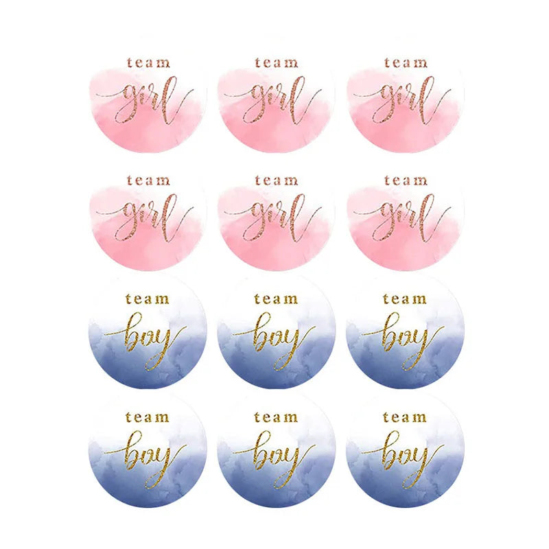 60/120pcs Team Boy Team Girl Stickers Boy or Girl Sticker for Gender Reveal Party Decoration Baby Shower Supplies Gift Box Label The Little Baby Brand The Little Baby Brand