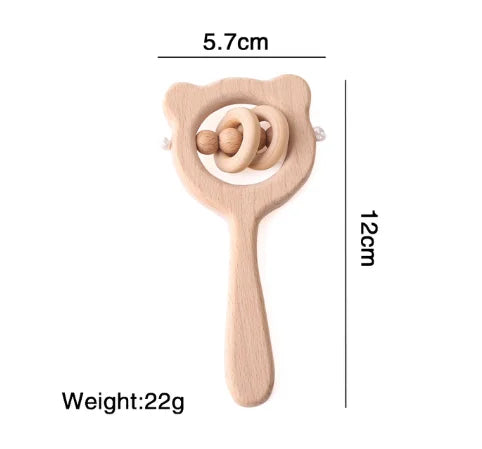 1pc Wooden Montessori Toy Hand bell Toy Baby Mobile Musical Rattle Toy Children Stroller Classic Educational Toys Kid Gifts The Little Baby Brand The Little Baby Brand