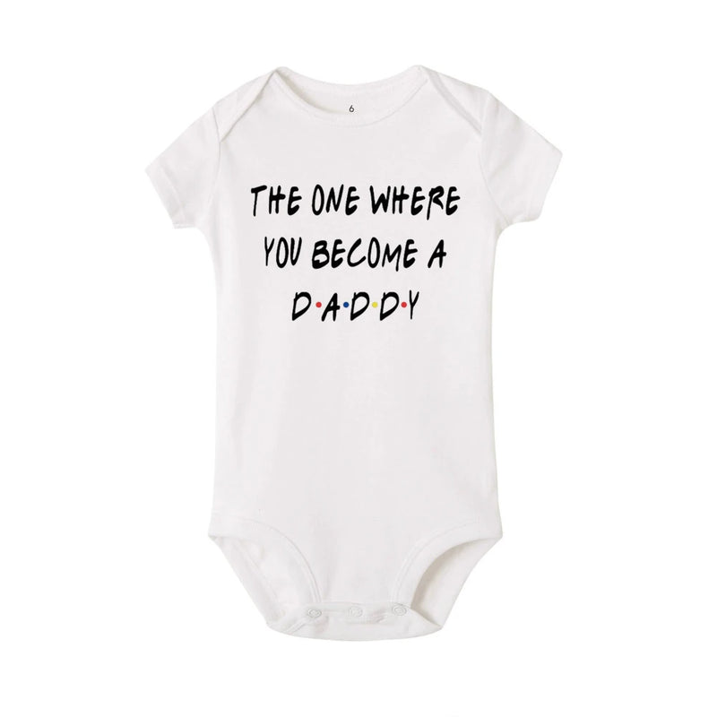 Pregnancy Announcement Friends Newborn Bodysuit Baby Infant Toddler Jumpsuit We Become Parents Baby Clothes Gifts for New Parent The Little Baby Brand The Little Baby Brand