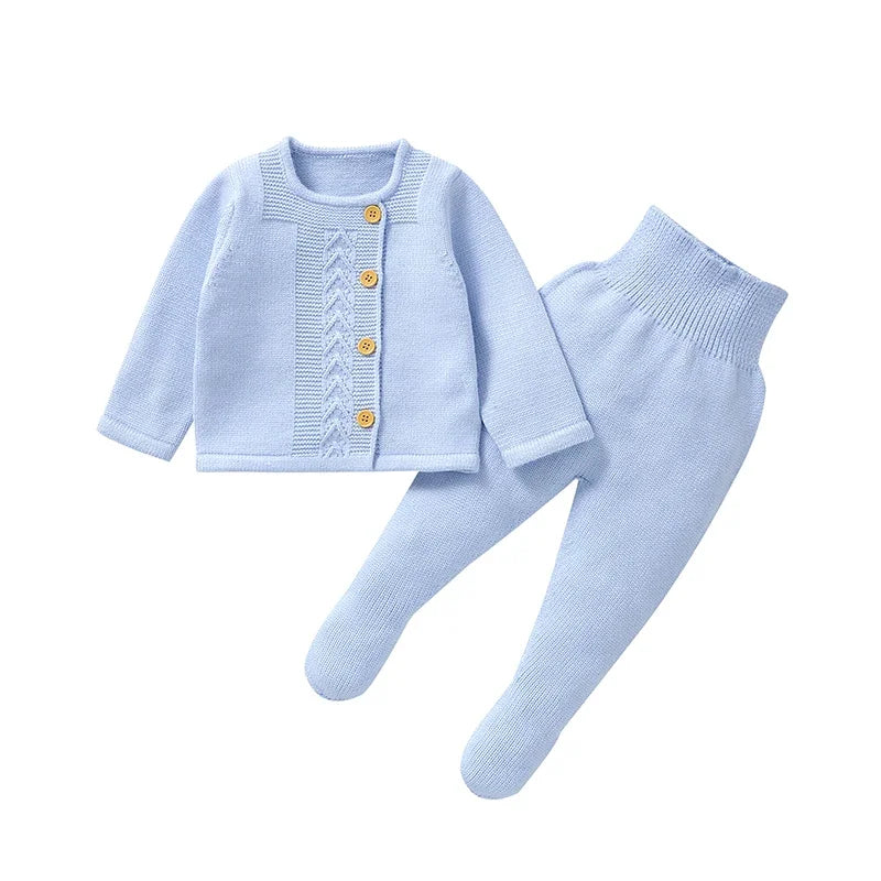 Baby Clothes Set Knit Fashion Solid Warm Infant Sweater Trousers Leggings Autumn Newborn Girl Boy Long Sleeve Pullover Pants 2PC The Little Baby Brand The Little Baby Brand