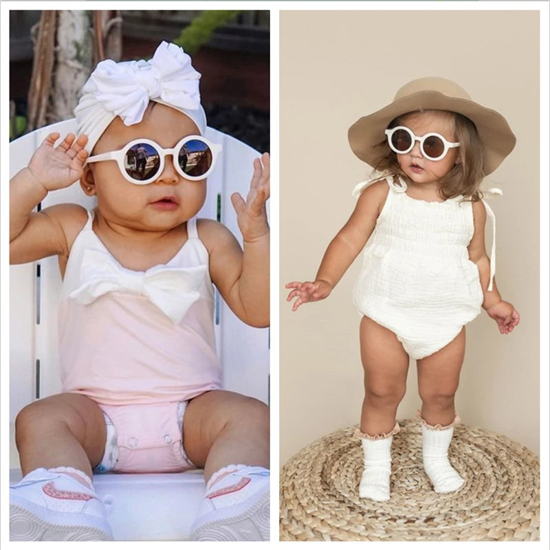 Baby Polarized Round Sunglasses Flexible Rubber Shades with Strap for Toddler Newborn Infant Ages 0-36 Months The Little Baby Brand The Little Baby Brand