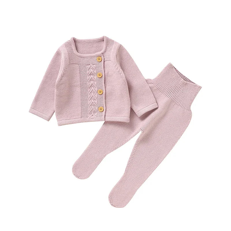 Baby Clothes Set Knit Fashion Solid Warm Infant Sweater Trousers Leggings Autumn Newborn Girl Boy Long Sleeve Pullover Pants 2PC The Little Baby Brand The Little Baby Brand