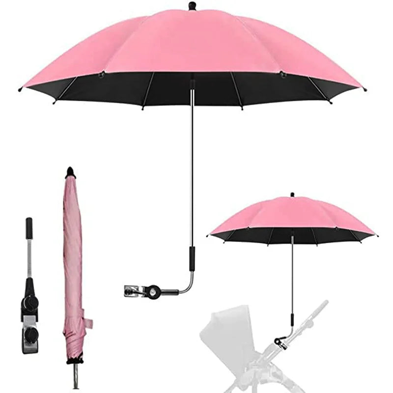 UV Protection Baby Stroller Umbrella With Clamp Universal Sunscree Rainproof Stroller Cover Umbrella  Baby Stroller Accessories The Little Baby Brand The Little Baby Brand
