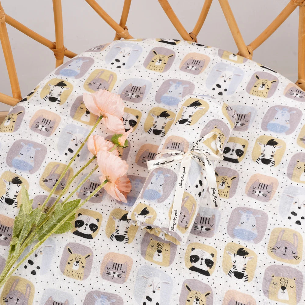 Elinfant Muslin Swaddle Blankets 100% cotton 120*110cm 2 Layers Newborn Baby Bath Towel Wrap Nursing Cover The Little Baby Brand The Little Baby Brand