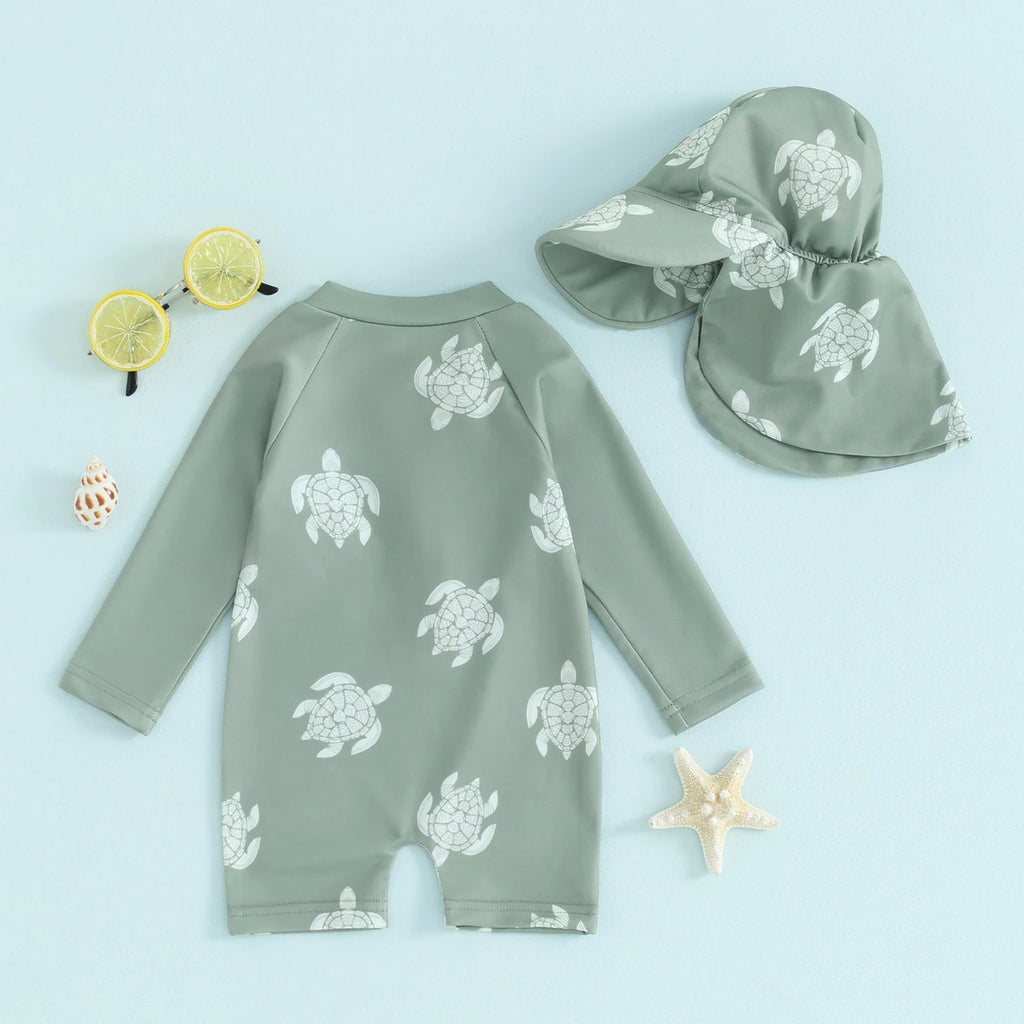 Baby Swimwear Turtle Baby Swimsuit with Hat (Copy) The Little Baby Brand The Little Baby Brand