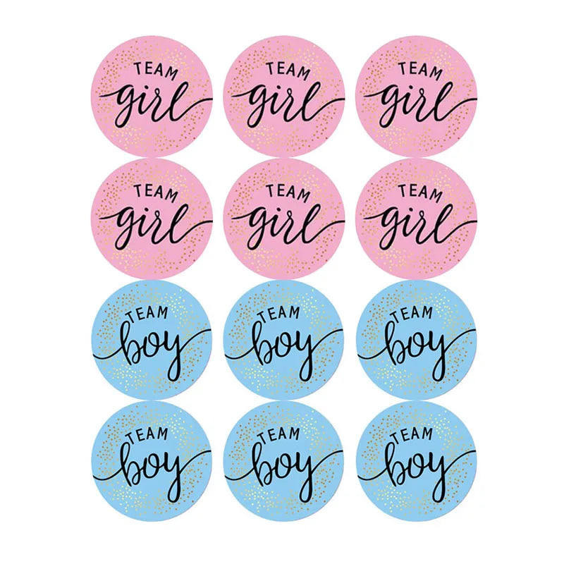 60/120pcs Team Boy Team Girl Stickers Boy or Girl Sticker for Gender Reveal Party Decoration Baby Shower Supplies Gift Box Label The Little Baby Brand The Little Baby Brand