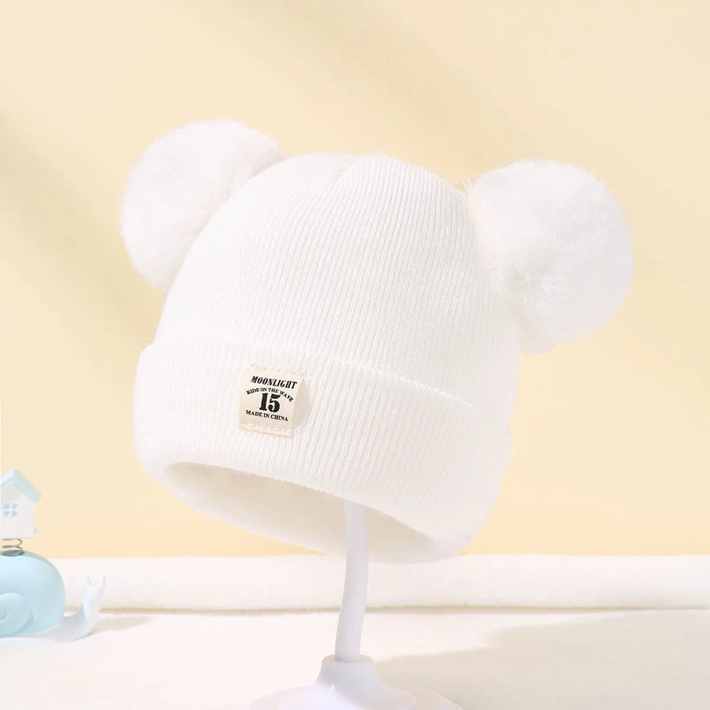 Autumn Winter Baby Warm Knitted Hats With Pom Kids Knit Beanie Hat Solid Color Children Hat For Boys Girls Accessories The Little Baby Brand The Little Baby Brand