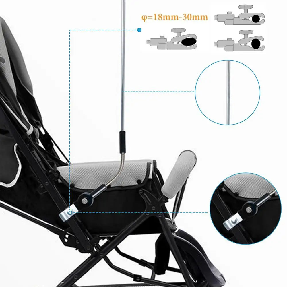 UV Protection Baby Stroller Umbrella With Clamp Universal Sunscree Rainproof Sun shade with Clamp Baby Stroller Accessories The Little Baby Brand The Little Baby Brand