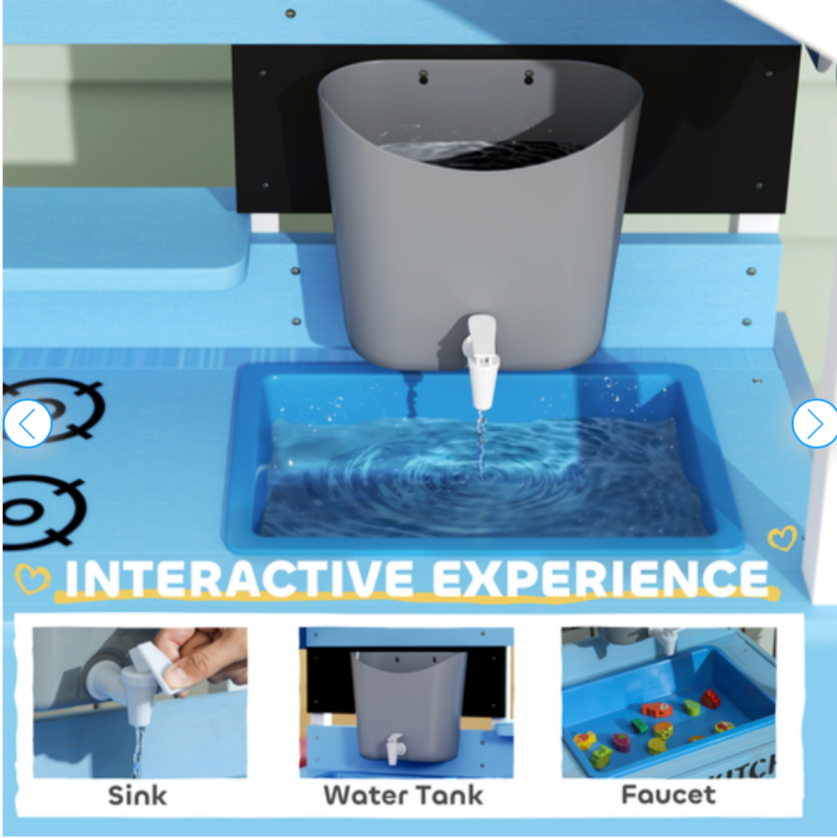AIYAPLAY Kids Mud Kitchen, Outdoor Play Kitchen for Boys Girls, Blue AIYAPLAY The Little Baby Brand