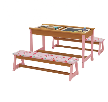 AIYAPLAY Kids Picnic Table, Wooden Children Garden Table and Bench Set, Pink AIYAPLAY The Little Baby Brand