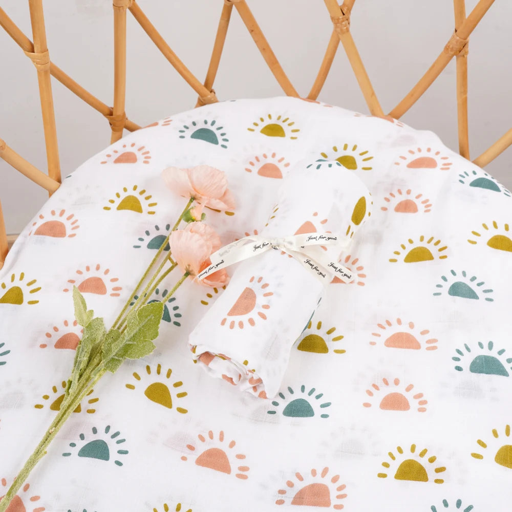 Elinfant Muslin Swaddle Blankets 100% cotton 120*110cm 2 Layers Newborn Baby Bath Towel Wrap Nursing Cover The Little Baby Brand The Little Baby Brand