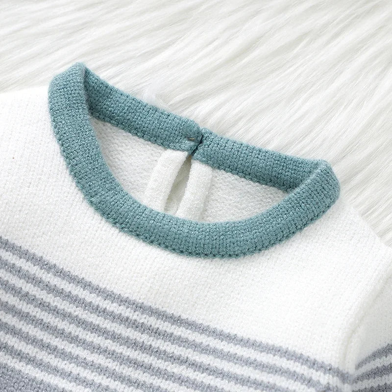 Newborn Baby Clothes Set Knitted Autumn Infant Boy Sweater Pullover Long Sleeve +Pants Kid Sweater +Trousers 2PC Fashion Striped The Little Baby Brand The Little Baby Brand