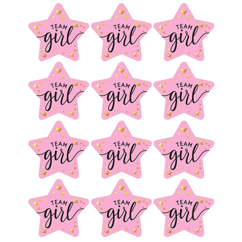60/120pcs Team Boy Team Girl Stickers Boy or Girl Sticker for Gender Reveal Party Decoration Baby Shower Supplies Gift Box Label The Little Baby Brand The Little Baby Brand