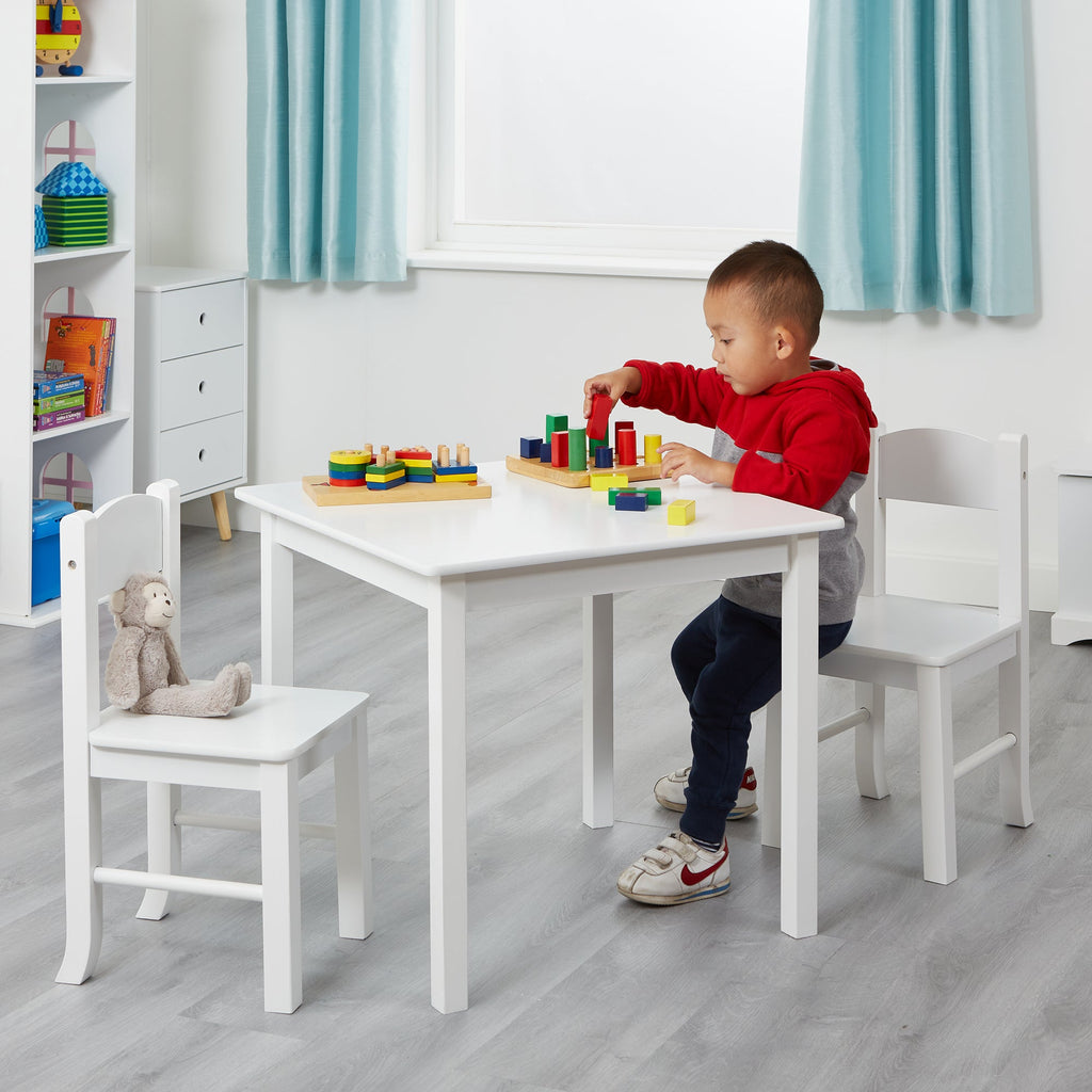 Toys Kids White Wooden Table and Chairs Set Liberty House Toys The Little Baby Brand