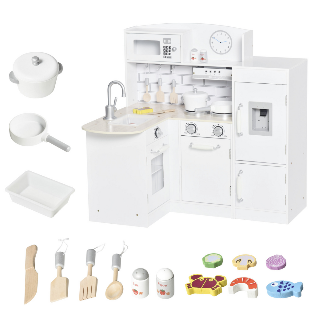 Kids Kitchen Play Kitchen Toy Set for Children Drinking Fountain White HOMCOM The Little Baby Brand