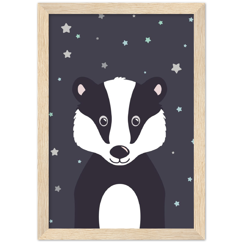 Print Material Badger Wooden Framed Wall Art Gelato The Little Baby Brand