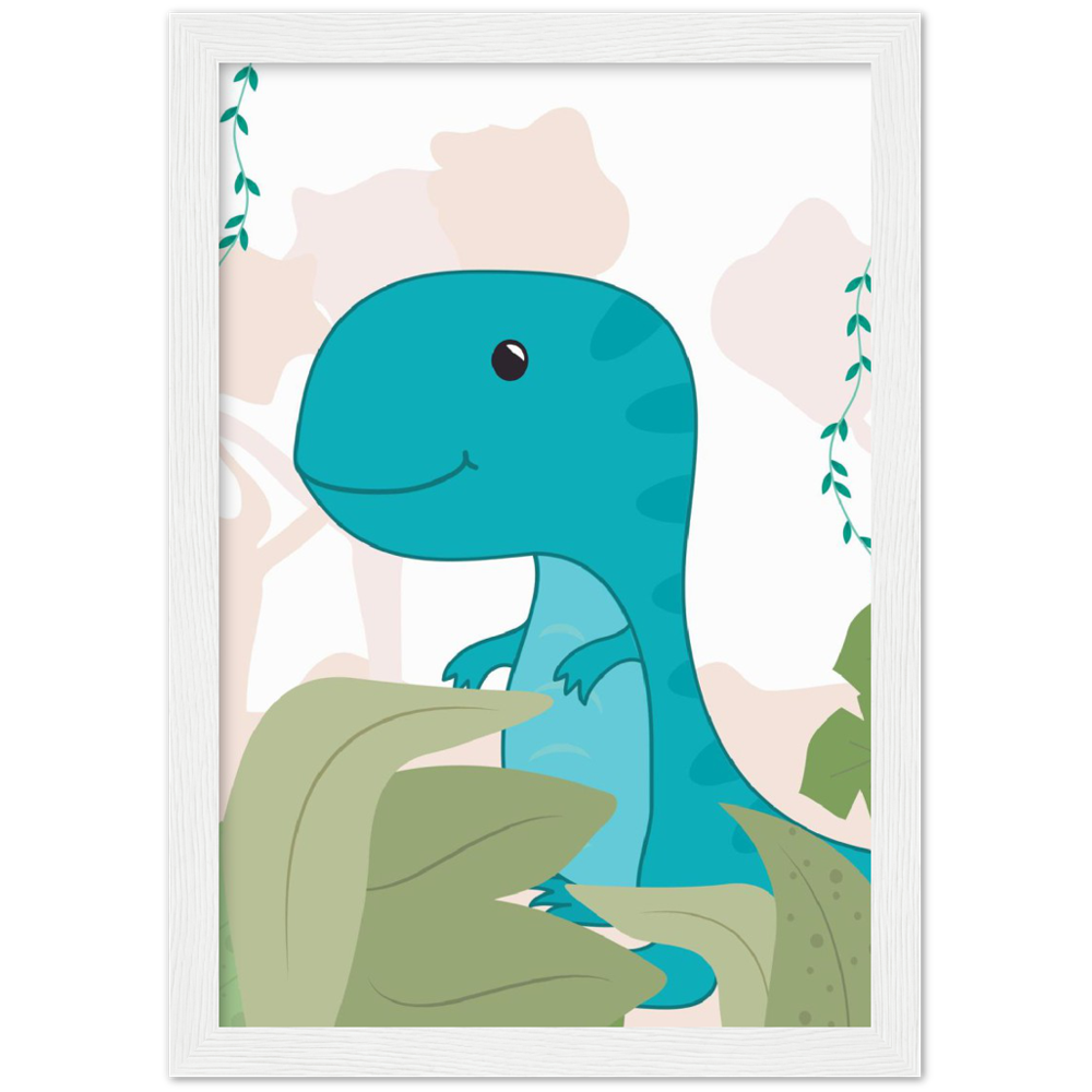 Nursery Dinosaur Wooden Framed Wall Art Gelato The Little Baby Brand