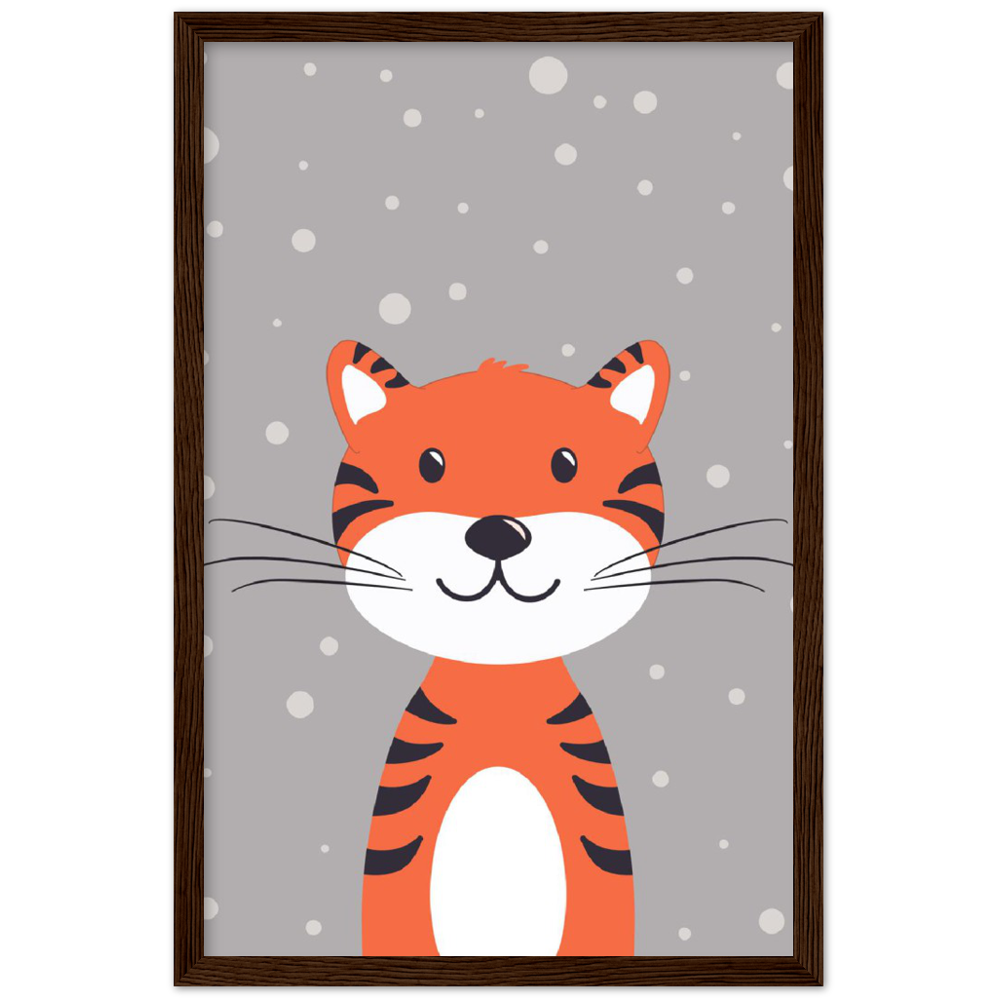 Nursery Tiger Wooden Framed Wall Art Gelato The Little Baby Brand