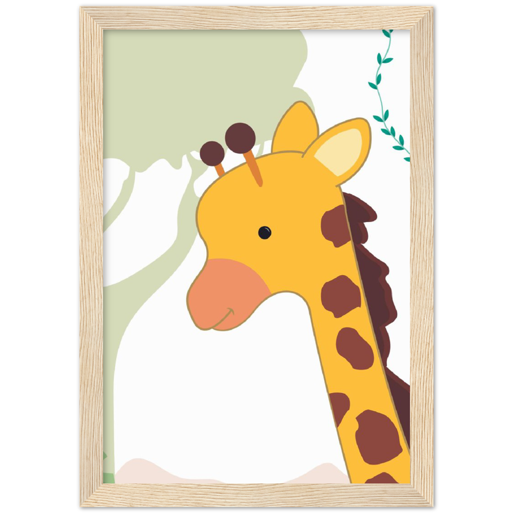 Nursery Giraffe Wooden Framed Wall Art Gelato The Little Baby Brand