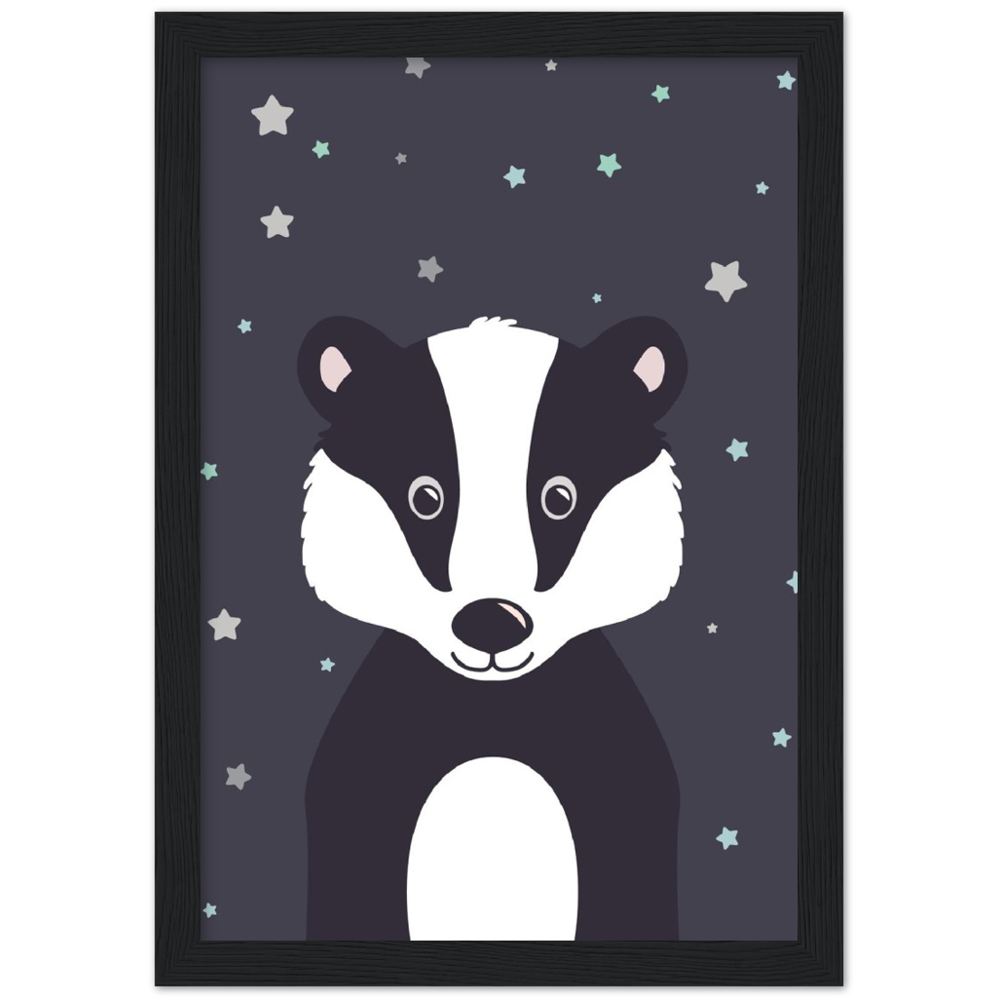 Print Material Badger Wooden Framed Wall Art Gelato The Little Baby Brand