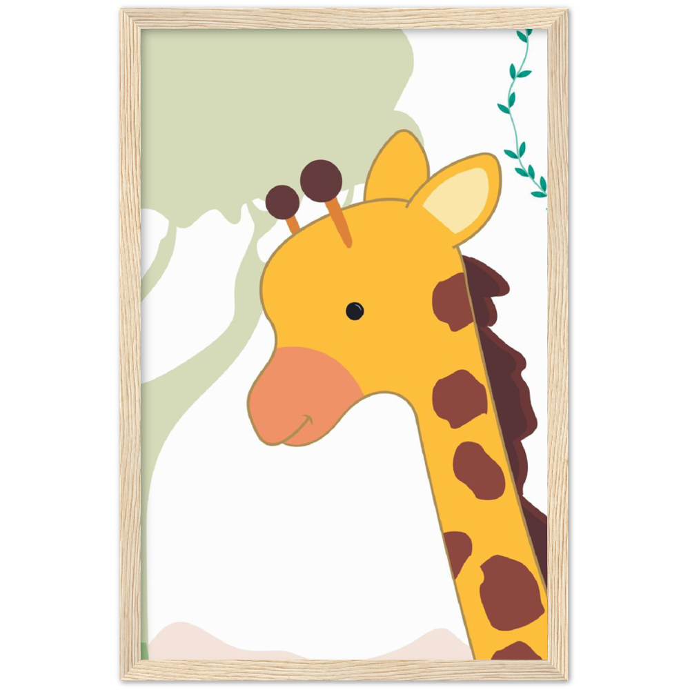 Nursery Giraffe Wooden Framed Wall Art Gelato The Little Baby Brand