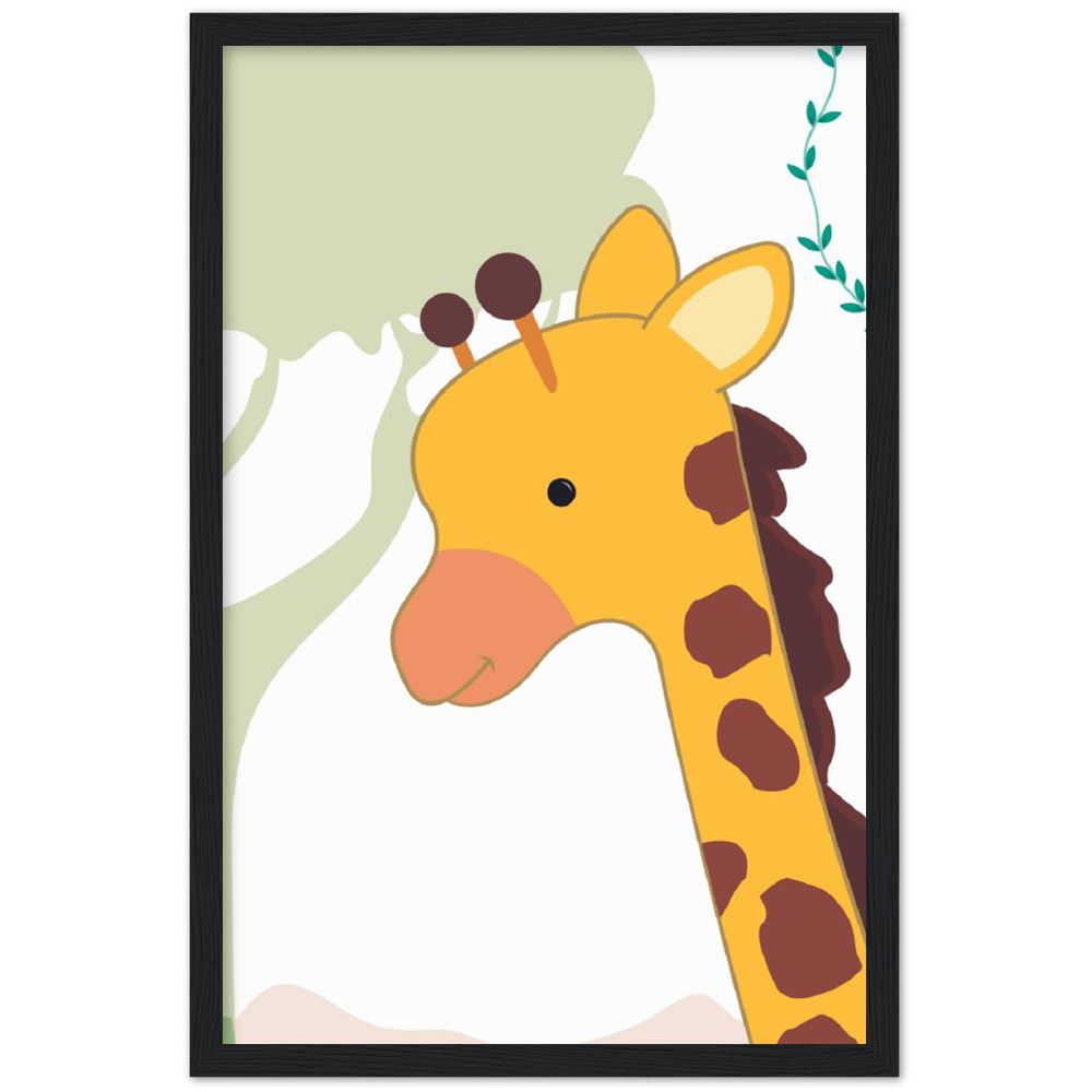 Nursery Giraffe Wooden Framed Wall Art Gelato The Little Baby Brand