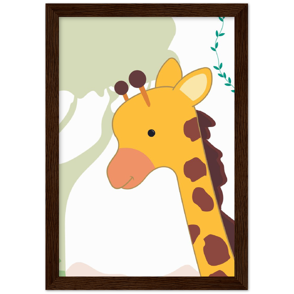 Nursery Giraffe Wooden Framed Wall Art Gelato The Little Baby Brand