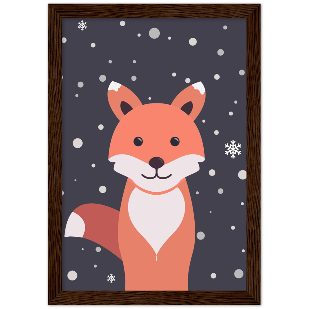 Nursery Fox Wooden Framed Wall Art Gelato The Little Baby Brand