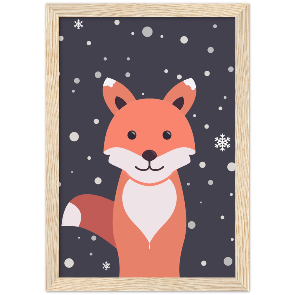 Nursery Fox Wooden Framed Wall Art Gelato The Little Baby Brand