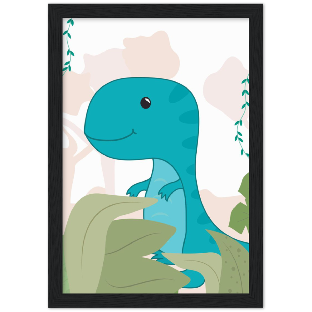 Nursery Dinosaur Wooden Framed Wall Art Gelato The Little Baby Brand