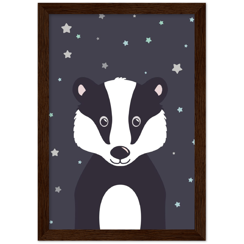 Print Material Badger Wooden Framed Wall Art Gelato The Little Baby Brand