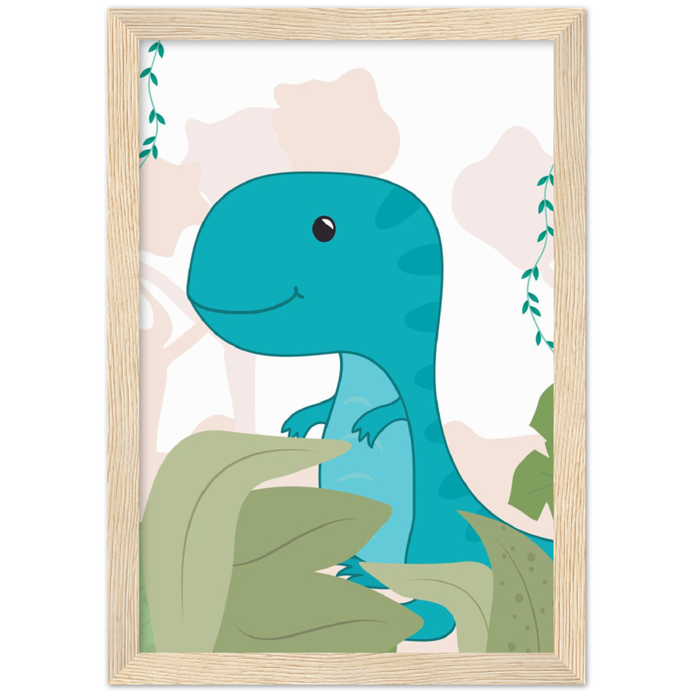 Nursery Dinosaur Wooden Framed Wall Art Gelato The Little Baby Brand