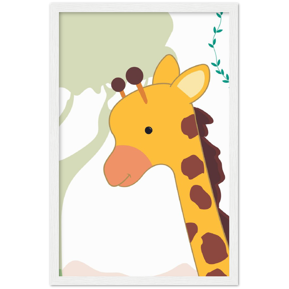 Nursery Giraffe Wooden Framed Wall Art Gelato The Little Baby Brand