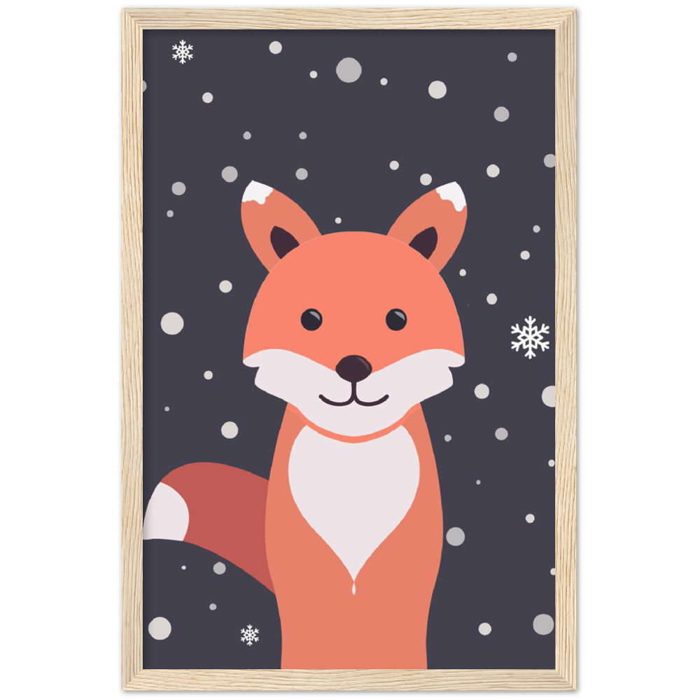 Nursery Fox Wooden Framed Wall Art Gelato The Little Baby Brand