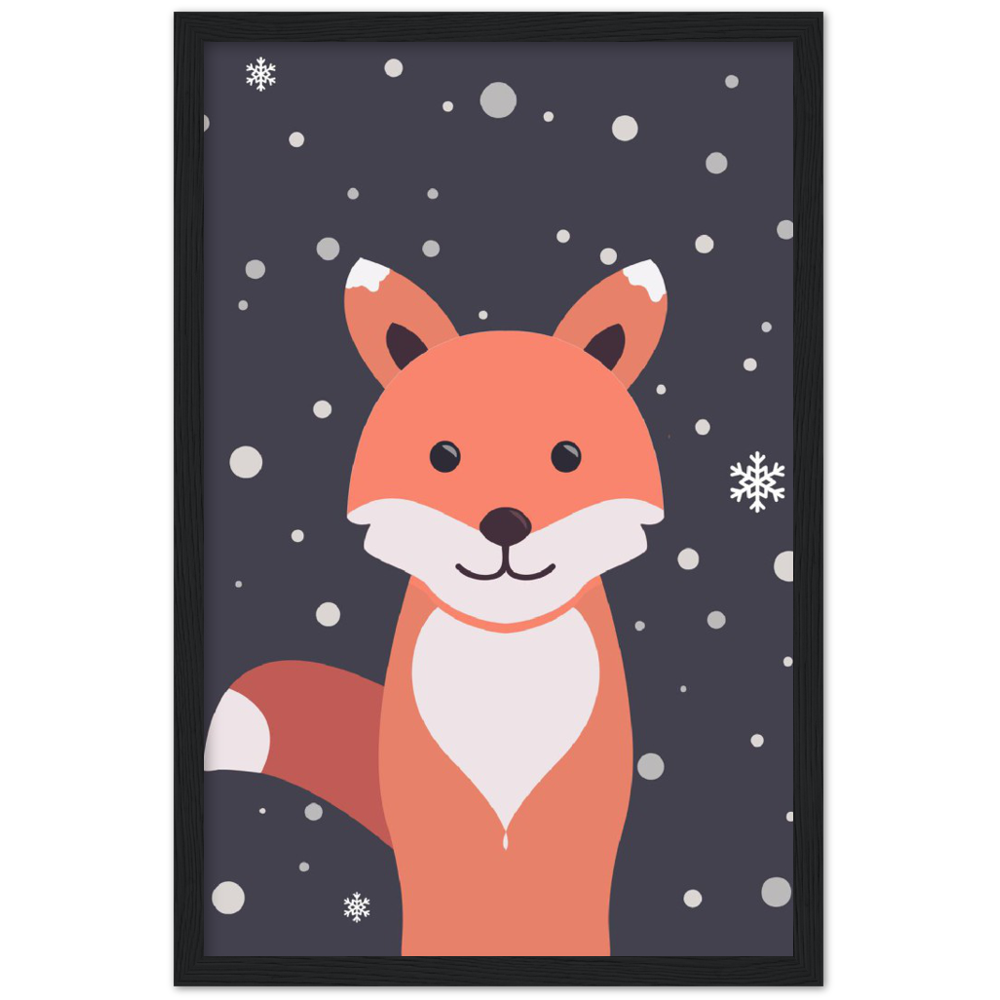 Nursery Fox Wooden Framed Wall Art Gelato The Little Baby Brand