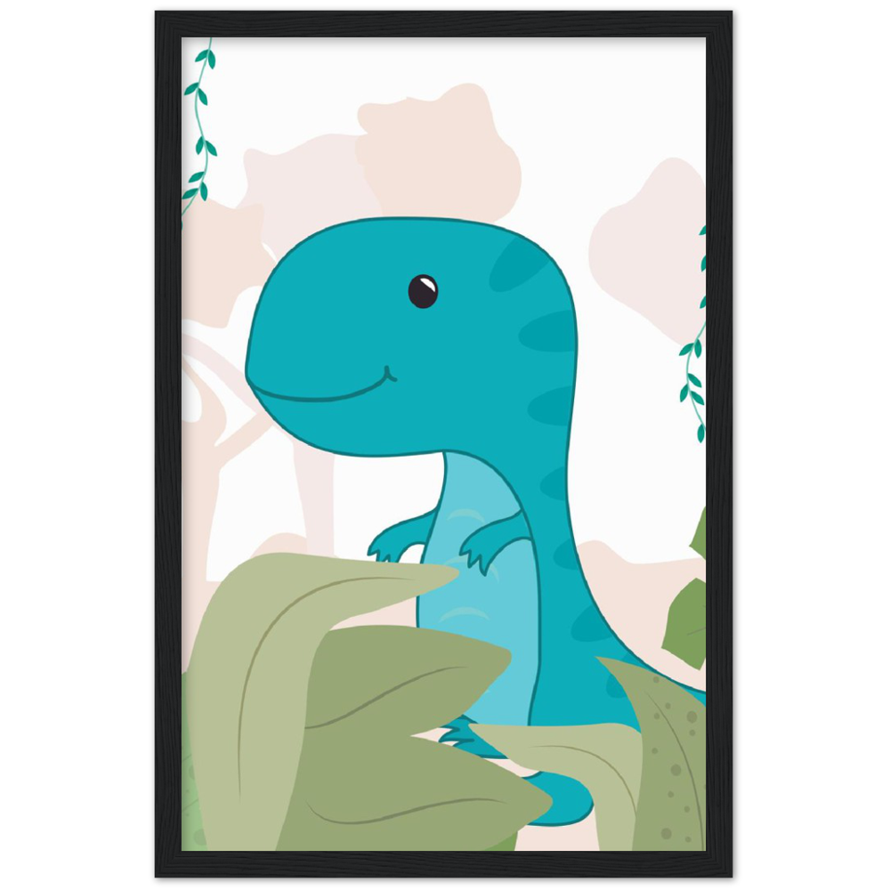 Nursery Dinosaur Wooden Framed Wall Art Gelato The Little Baby Brand