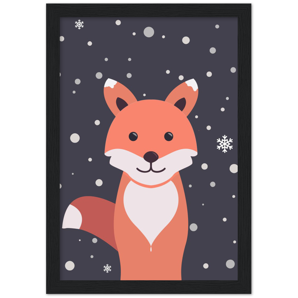 Nursery Fox Wooden Framed Wall Art Gelato The Little Baby Brand