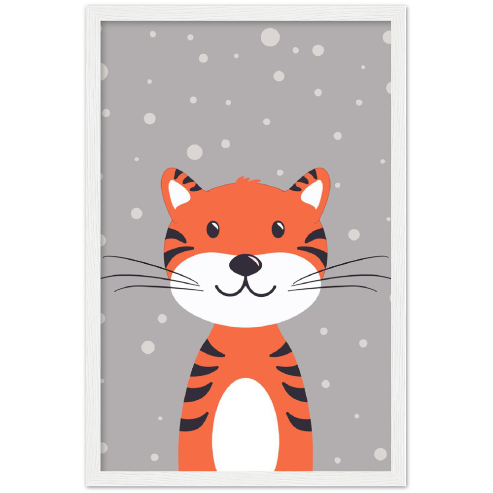 Nursery Tiger Wooden Framed Wall Art Gelato The Little Baby Brand