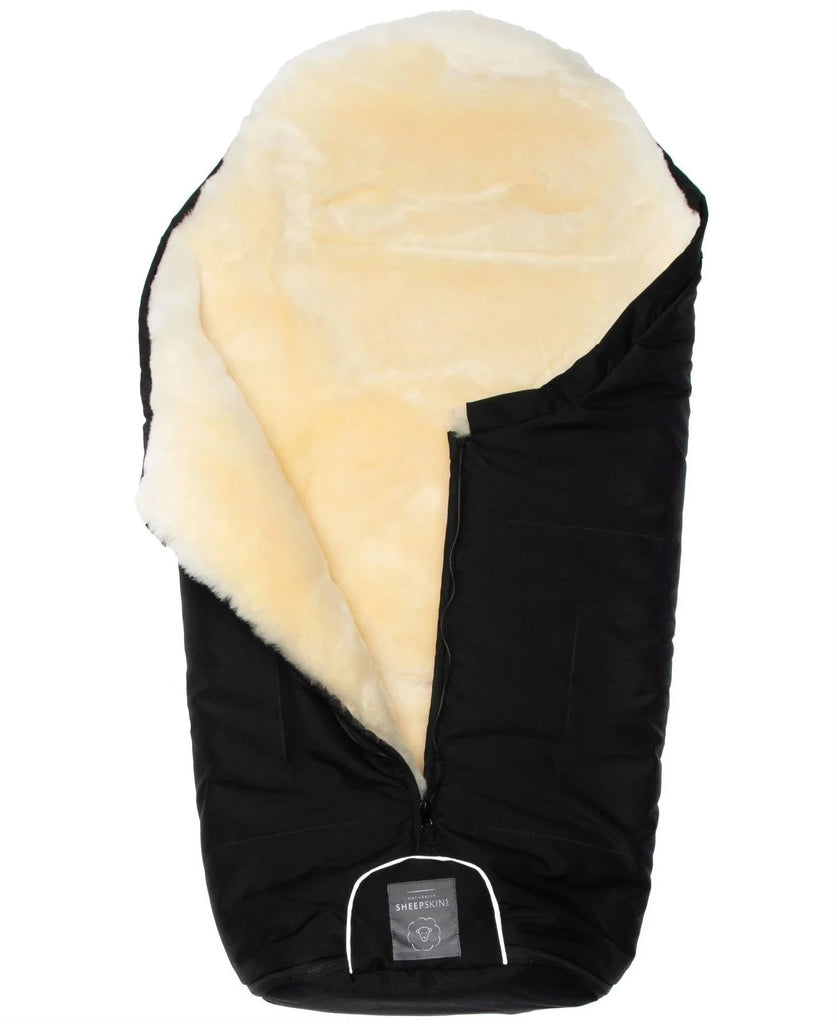 Sheepskin Stroller Footmuff - Black The Little Baby Brand The Little Baby Brand