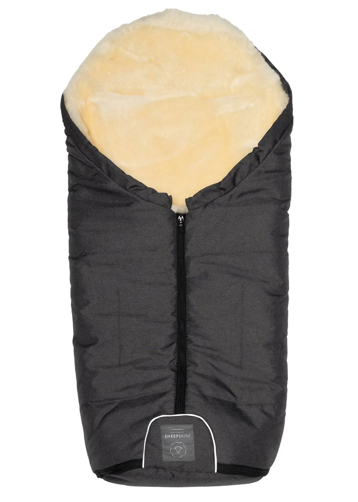 Sheepskin Pram Liner Sheepskin Stroller Footmuff - Charcoal The Little Baby Brand The Little Baby Brand